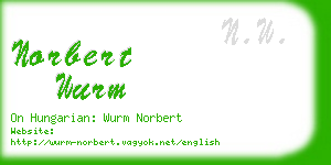 norbert wurm business card